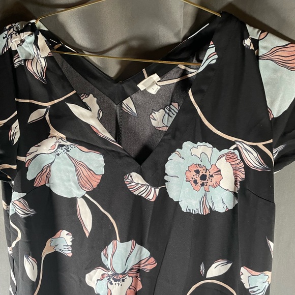 Women’s A New Day black flower summer dress- Size large - Picture 4 of 5